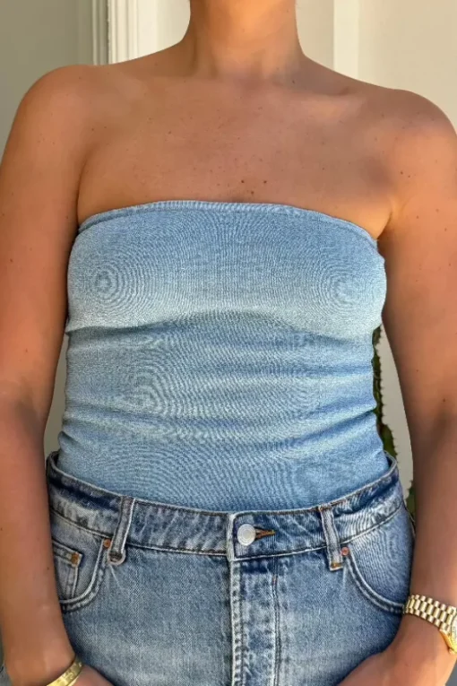 Lulu Tube Top Blue Lurex