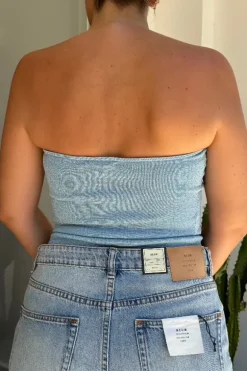 Lulu Tube Top Blue Lurex