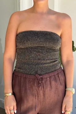 Lulu Tube Top Bronze Lurex