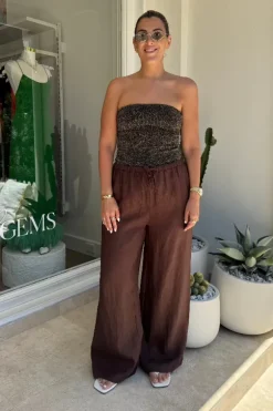 Lulu Tube Top Bronze Lurex