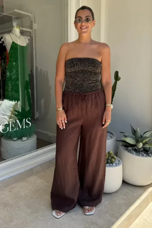 Lulu Tube Top Bronze Lurex