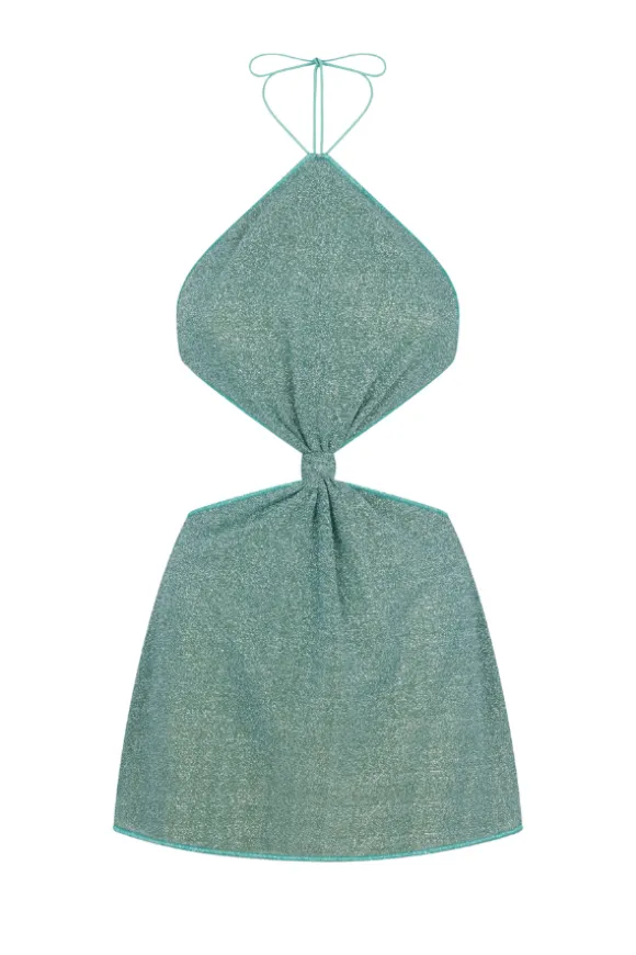 Lumiere Knot Mini Dress Aqua