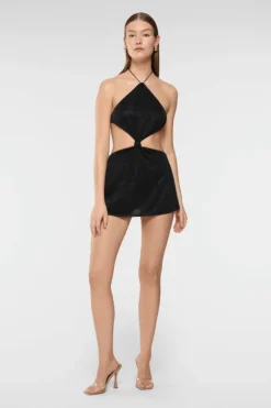 Lumiere Knot Mini Dress Black