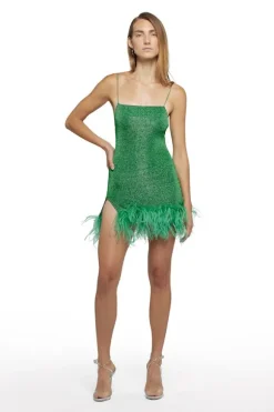 Lumiere Plumage Mini Dress Emerald Green