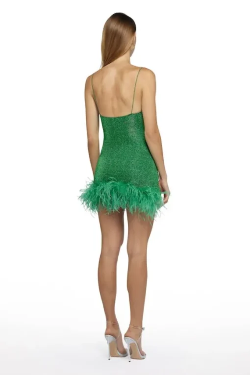 Lumiere Plumage Mini Dress Emerald Green