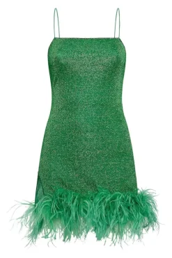 Lumiere Plumage Mini Dress Emerald Green