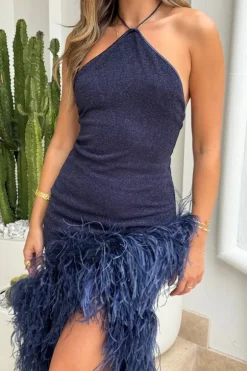Lumiere Plumage Tulip Dress Night Blue