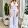 Luna Linen Pant White
