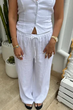 Luna Linen Pant White