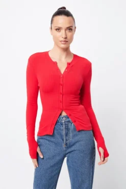 Lyon Cardigan Red
