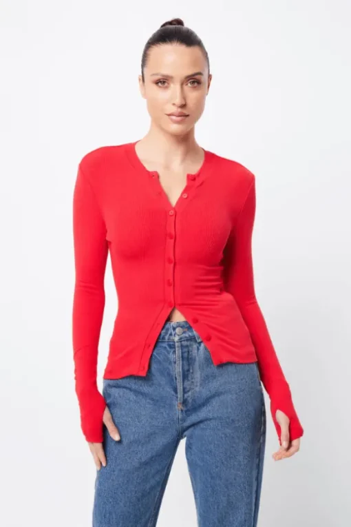 Lyon Cardigan Red