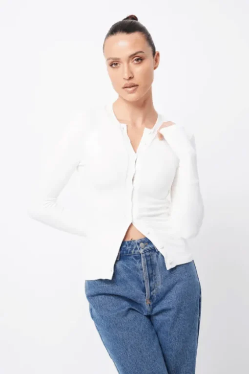 Lyon Cardigan White