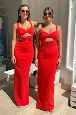 Madeleine Dress Flame Red