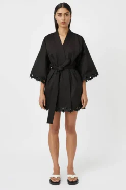 Marina Robe Mini Dress Black