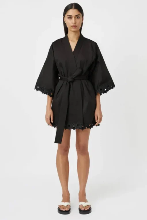 Marina Robe Mini Dress Black