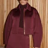 Merlot Cropped Jacket Burgundy