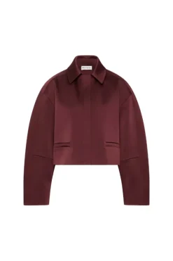 Merlot Cropped Jacket Burgundy