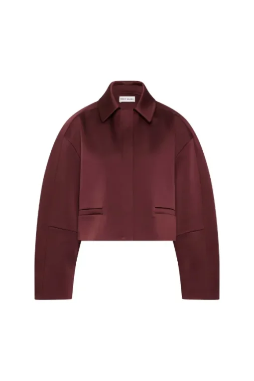 Merlot Cropped Jacket Burgundy