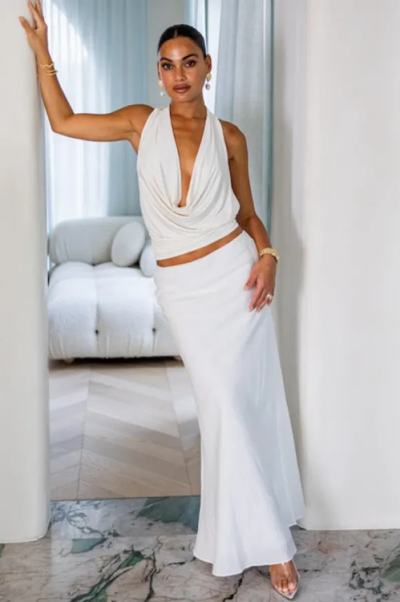 Molly Bias Skirt White