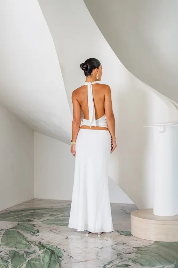 Molly Bias Skirt White