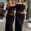 Nico Off Shoulder Maxi Dress Black