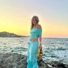 Nico Off Shoulder Maxi Dress Aquamarine