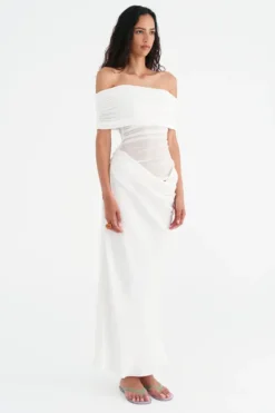 Nico Off Shoulder Maxi Dress White