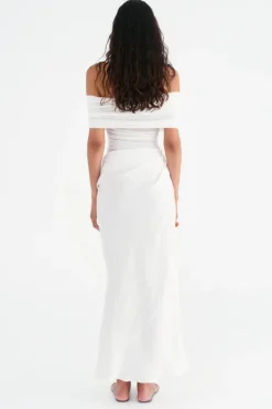 Nico Off Shoulder Maxi Dress White