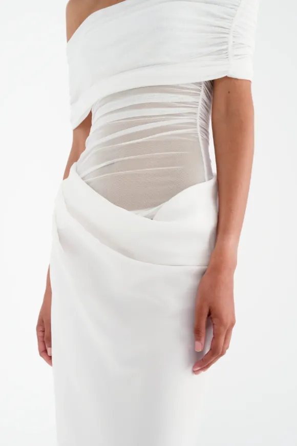 Nico Off Shoulder Maxi Dress White