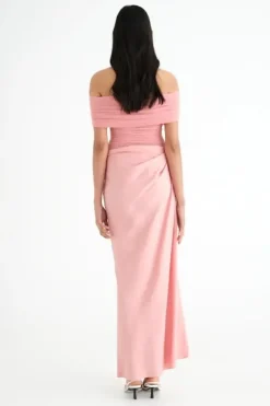 Nico Off Shoulder Maxi Dress Candy Floss