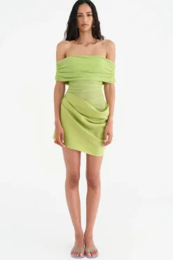 Nico Off Shoulder Mini Dress Apple