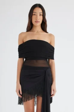 Nico Off Shoulder Top Black