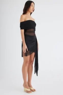 Nico Off Shoulder Top Black