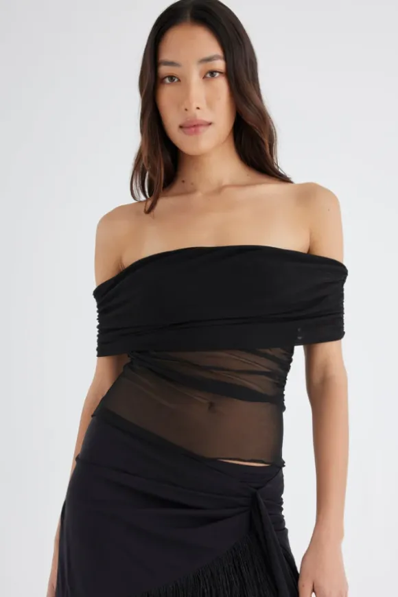 Nico Off Shoulder Top Black