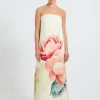 Nostalgia Strapless Maxi Multi