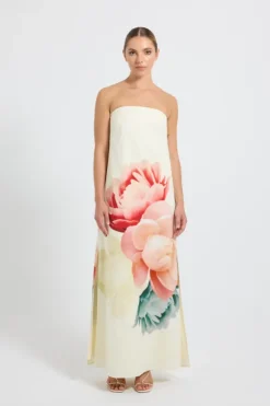 Nostalgia Strapless Maxi Multi