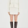 Nyra Boucle Knit Mini Skirt Cream
