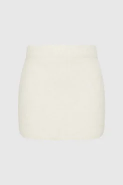 Nyra Boucle Knit Mini Skirt Cream