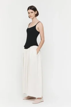 Olga Contrast Knit Full Dress Black/White