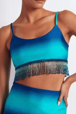 Ombre Beaded Cropped Top High Tide