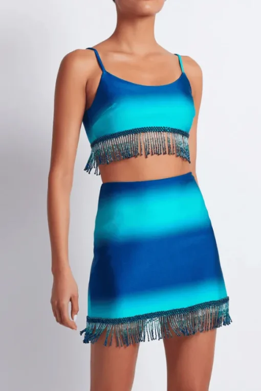 Ombre Beaded Cropped Top High Tide