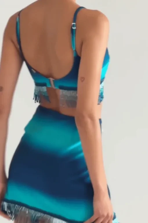 Ombre Beaded Cropped Top High Tide