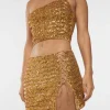 Paillettes Lace Mini Skirt Ambra