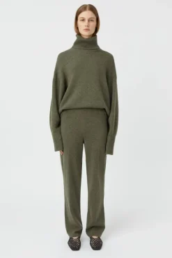 Pascal Cashmere Blend Pant Army Green
