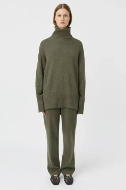 Pascal Cashmere Blend Pant Army Green