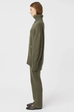 Pascal Cashmere Blend Pant Army Green
