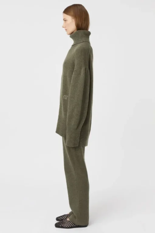 Pascal Cashmere Blend Pant Army Green