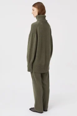 Pascal Cashmere Blend Pant Army Green