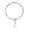 Pearl Drop Necklace Silver