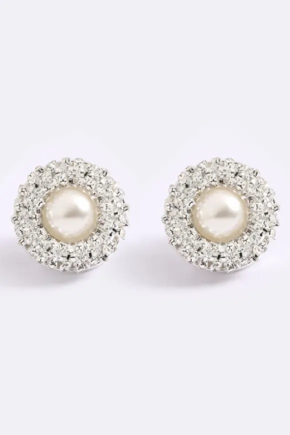 Pills 'n Pearls Studs Silver